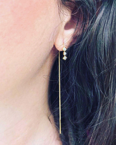 Gold plated Kinz Kanaan Zalora Chain. Feminine chain earring.
