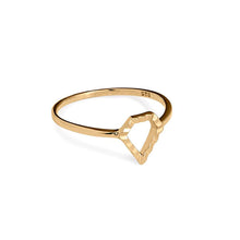 Load image into Gallery viewer, Super Power gold ring (14-karat). Solid gold ring from the Kinz Kanaan Super Love Power collection. Danish Arabic jewellery design. Ornamental minimalistic scandinavian jewellery design.
