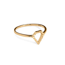 Load image into Gallery viewer, Super Power gold ring (14-karat). Solid gold ring from the Kinz Kanaan Super Love Power collection. Danish Arabic jewellery design. Ornamental minimalistic scandinavian jewellery design.